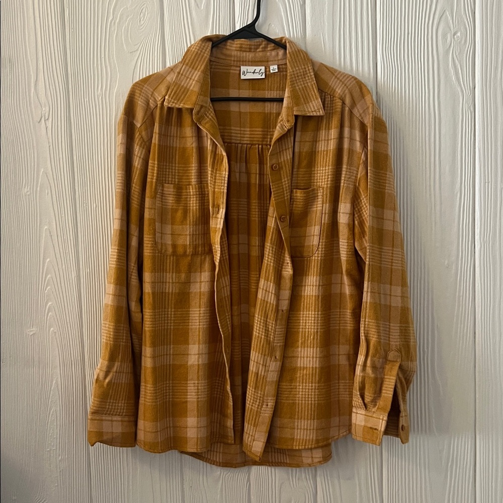 Wonderly Mustard Plaid Shirt